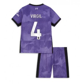 Liverpool Virgil van Dijk #4 Replica Third Stadium Kit for Kids 2023-24 Short Sleeve (+ pants)